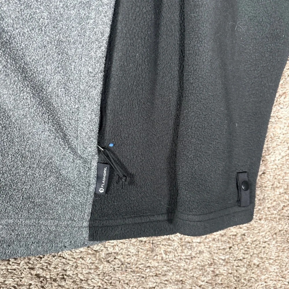 Mens The North Face FlashDry Full Zip‎ Fleece Jacket Gray Black S